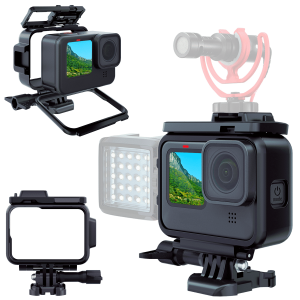 MOJOGEAR Frame voor GoPro Hero 9 & Hero 10 - met 2 Cold Shoe Mounts